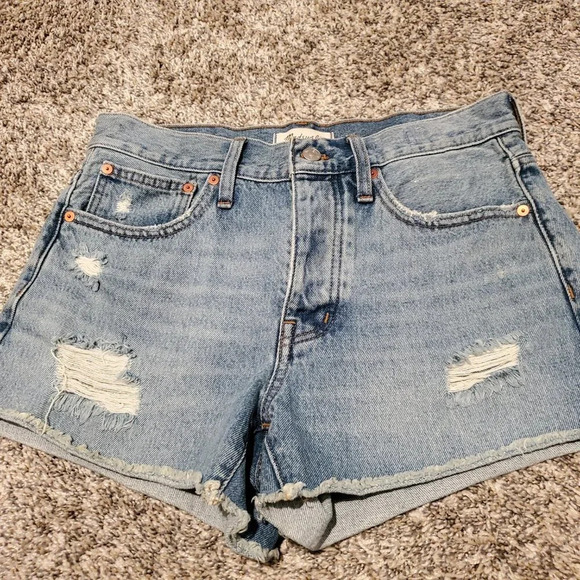 NWT Madewell Relaxed Cutoff Jean Shorts Homecrest Ripped Wash 25 - Picture 2 of 5